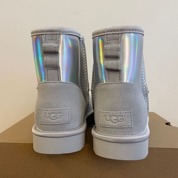 UGG Classic Mini Iridescent Glacier Grey Boots USA Women Size 8/UK 6/EU 39 - Picture 10 of 15